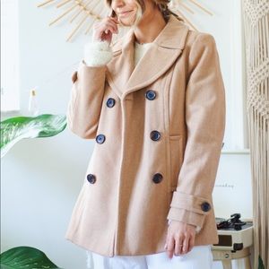 Like New↠Button Up Wool Camel Coat